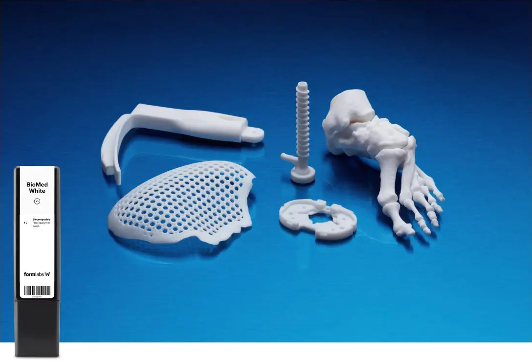 Materiais SLA de impressão 3D para área de saúde | Resina Branca BioMed