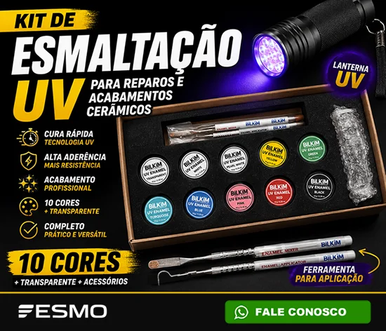 Kit BILKIN | Esmaltação UV para reparos e acabamentos Cerâmicos